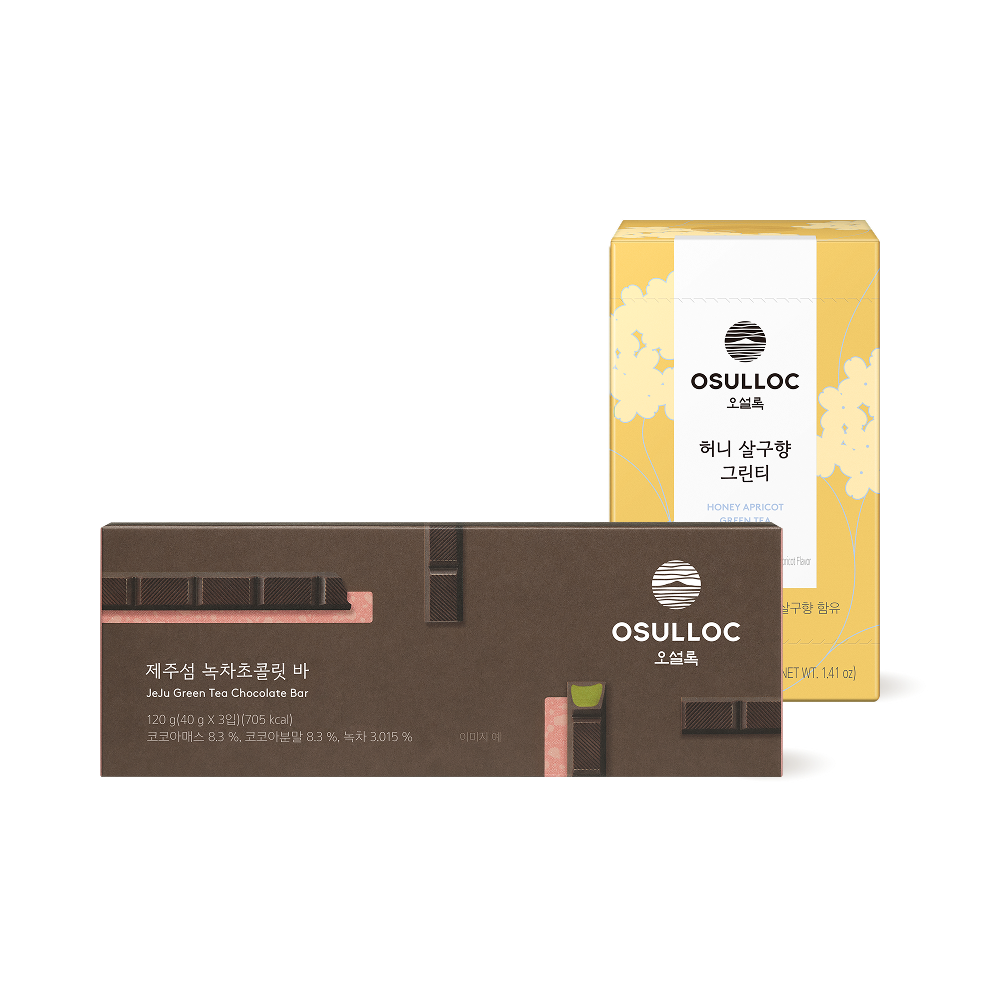 제주섬 녹차 초콜릿바 & 허니 살구향 그린티
