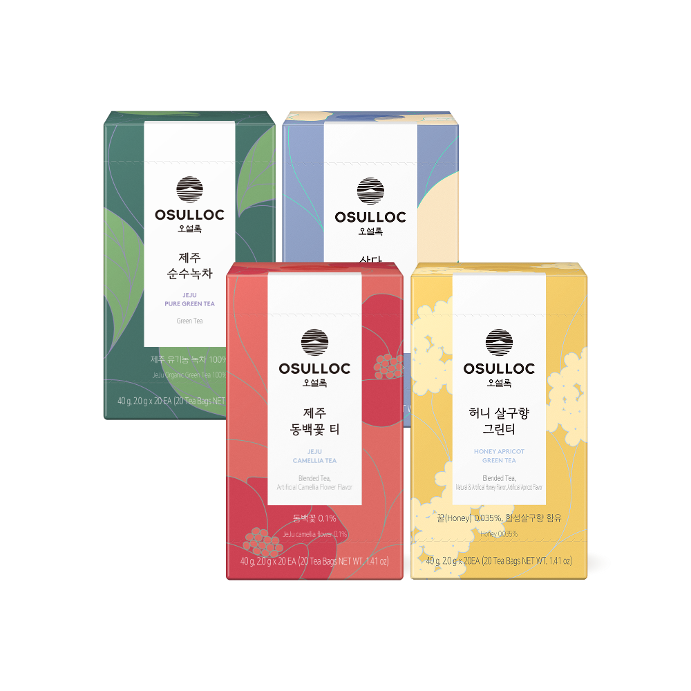 순수녹차&꿀배&동백&살구 80입