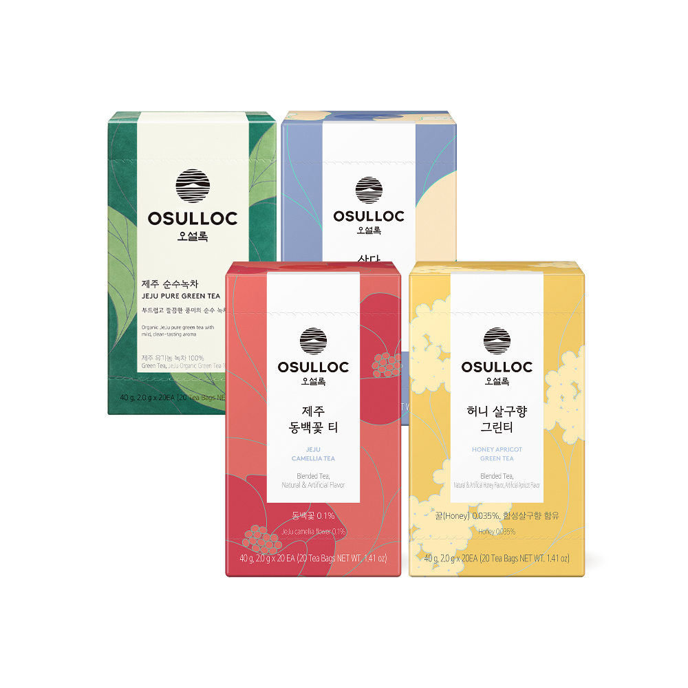 순수녹차&꿀배&동백&살구 80입