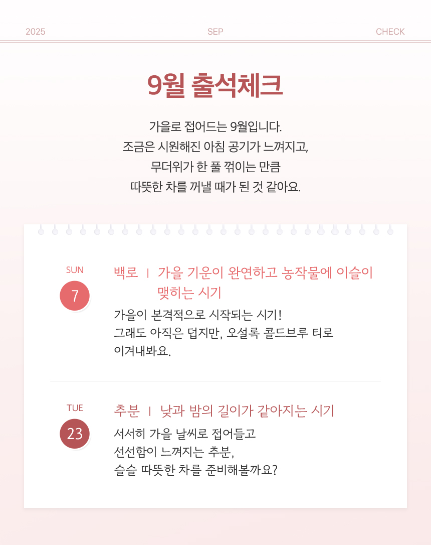 9월 출석체크