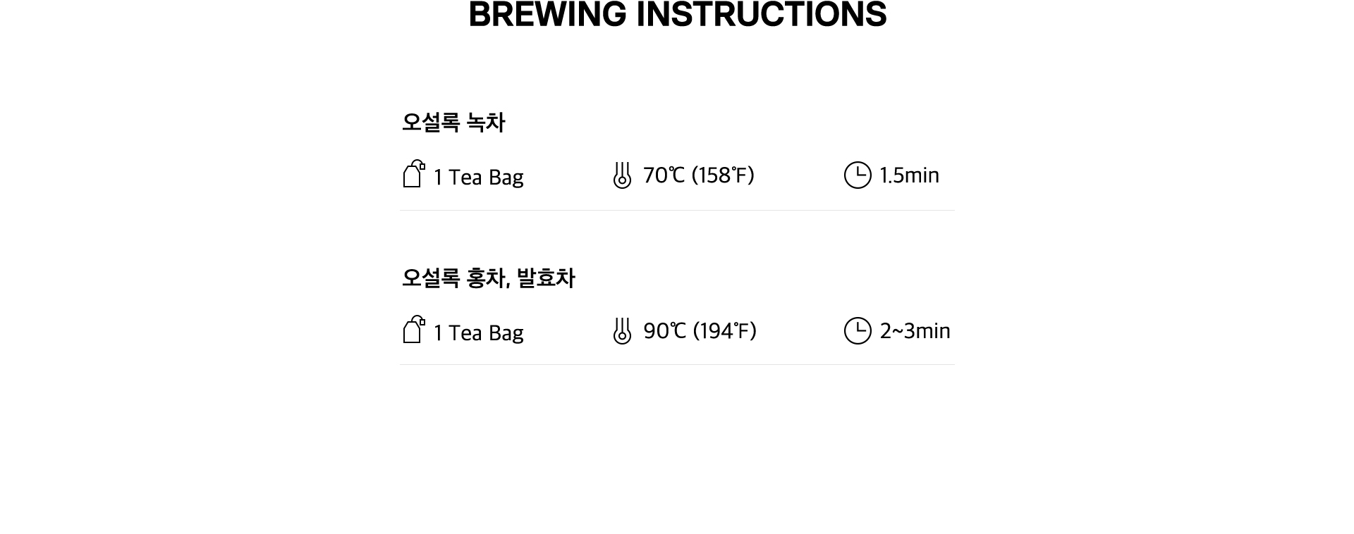 오 땡큐 티 박스 Brewing Instructions