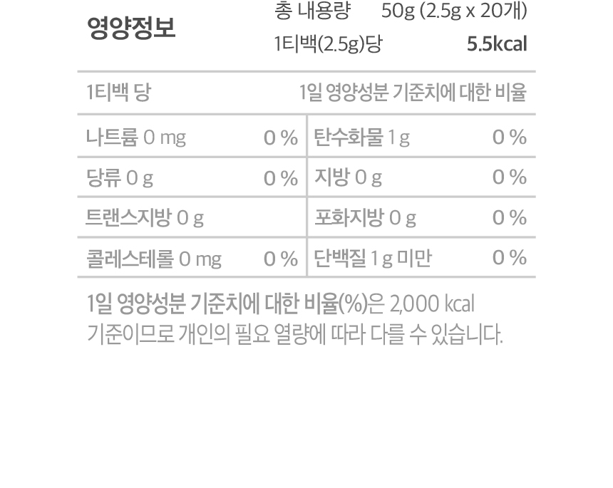 스윗 히비스커스 콜드브루 티 영양정보