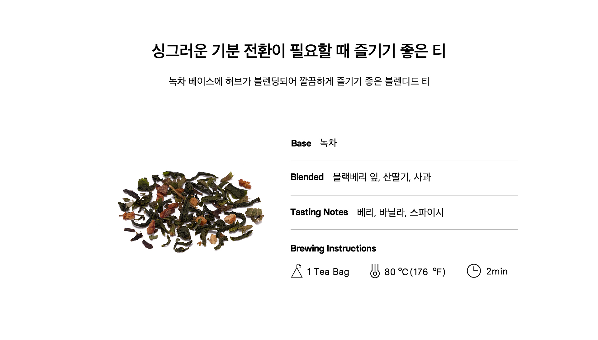 베리 가든 그린티 Key Points